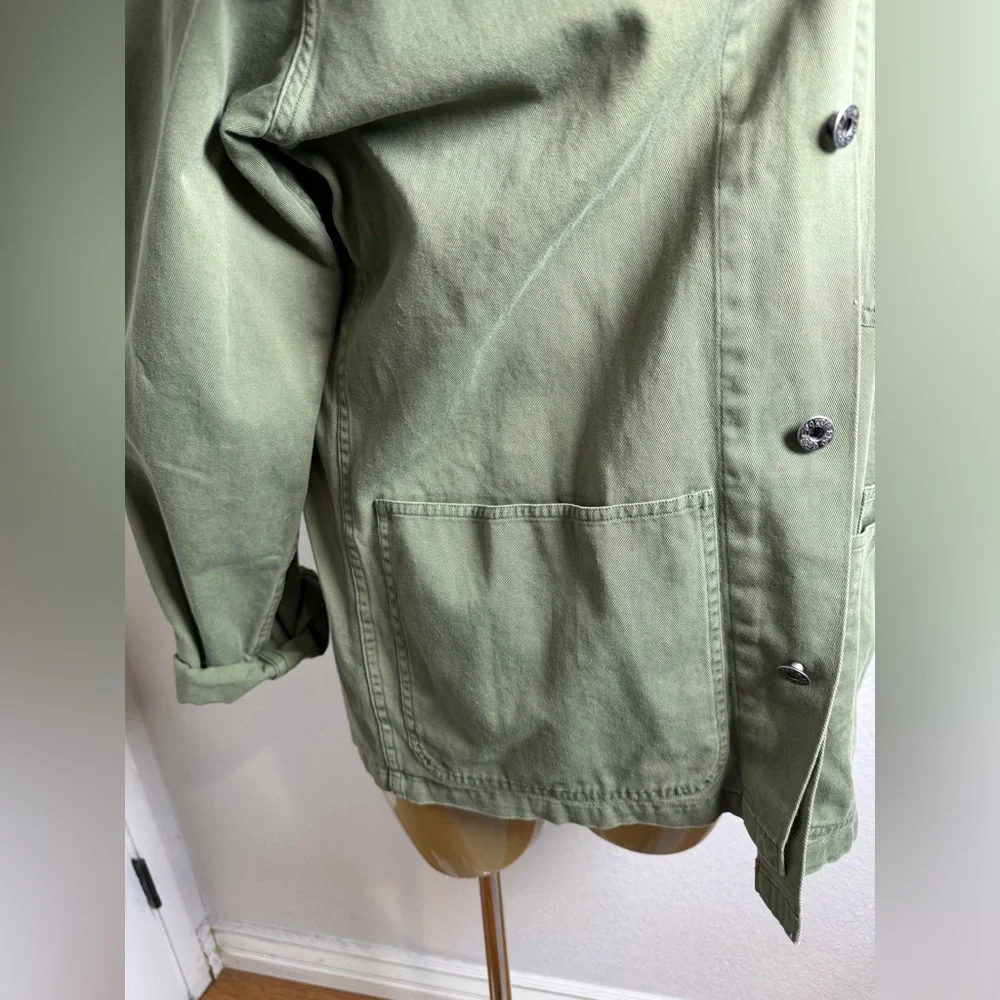 Polo Ralph Lauren Jacket Mens Medium Army Green Cotton Twill Military Casual - Picture 3 of 10